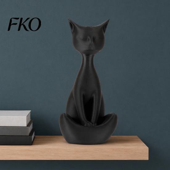 Mechanical Balance Cat Ornament 3D Printed Meditating Figurine, Modern Abstract Sculpture with Cross-Legged Pose, Collectible Art Piece Minimalist
