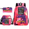 Abstract foreign Shanhaijing children's schoolbag tongtongsahur cartoon primary school student backpack three-piece set L