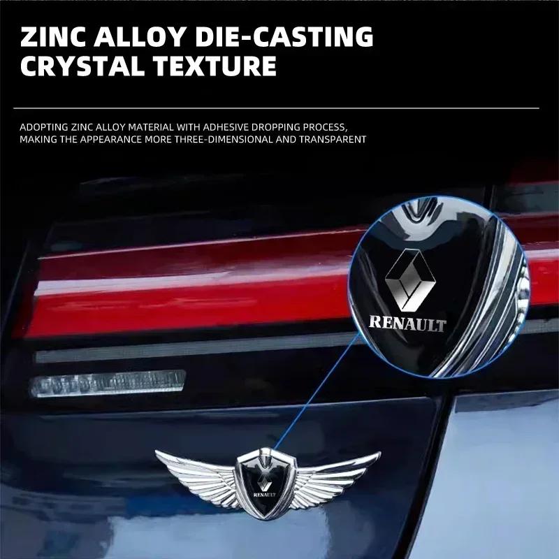 1PCS Car Badge Metal Wings Body Decoration Sticker For Renault DACIA Fluence Scenic Loguna Logan Twingo Clio Captur ZEO PP24