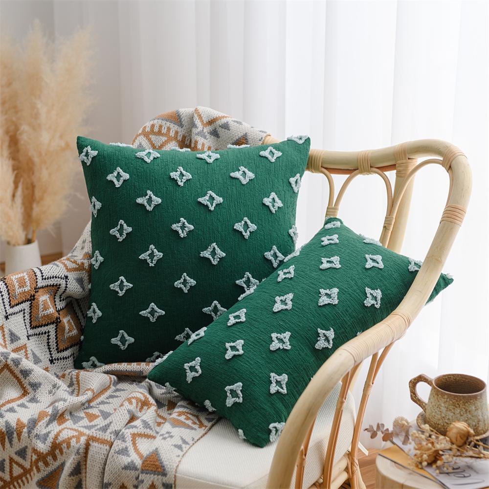 Green Ins Style Pillow Case Internet Celebrity Style Art Design Pillow Sofa Cushion Model Room Pillow