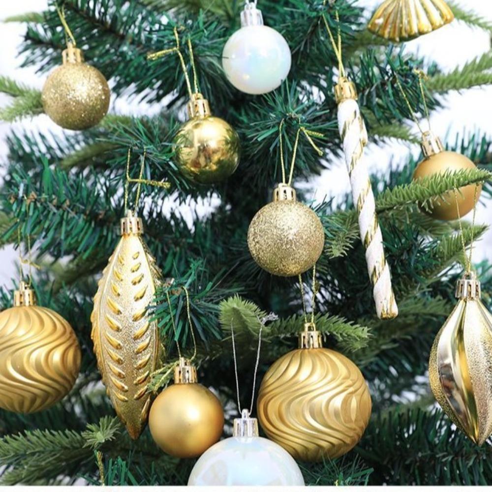 40Pcs Electroplated Balls Christmas Tree Ornament Plastic New Year Christmas Gifts Boxes Pendant Pendant DIY Crafts Painted