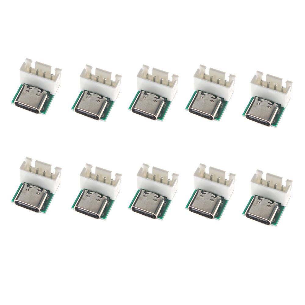 10PCS USB3.1 Type-C Test Board Kit- Female Connector Set - 16P 2.54mm PCB Converter for High-Current Power Supply Adapters