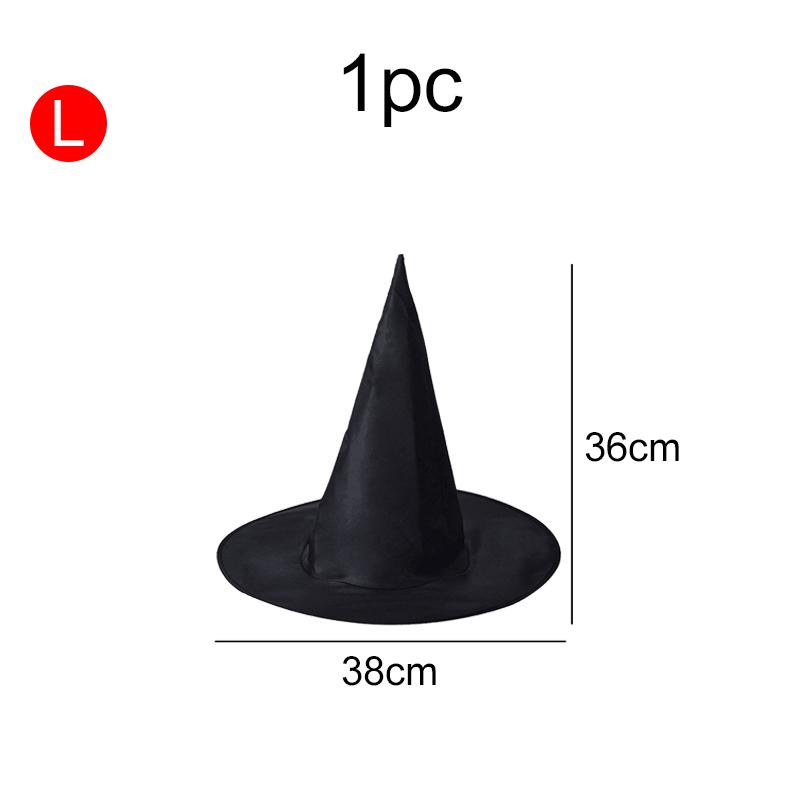 1PC Halloween Witch Hat Black Folds Wizard Hats Halloween Decorations Masquerade Party Carnival Costume Cosplay Props TMZ