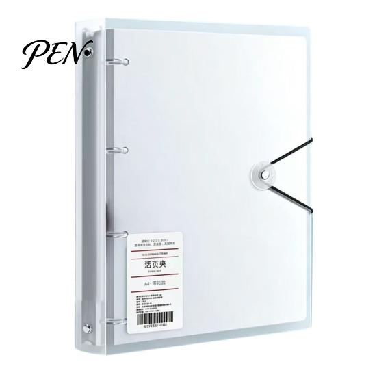 A4 Document Organizer Ring Binder with Folder, PP Waterproof Organizer, Paper Morandi Color File Keeper Large Capacity Expanding Folder for Office And
