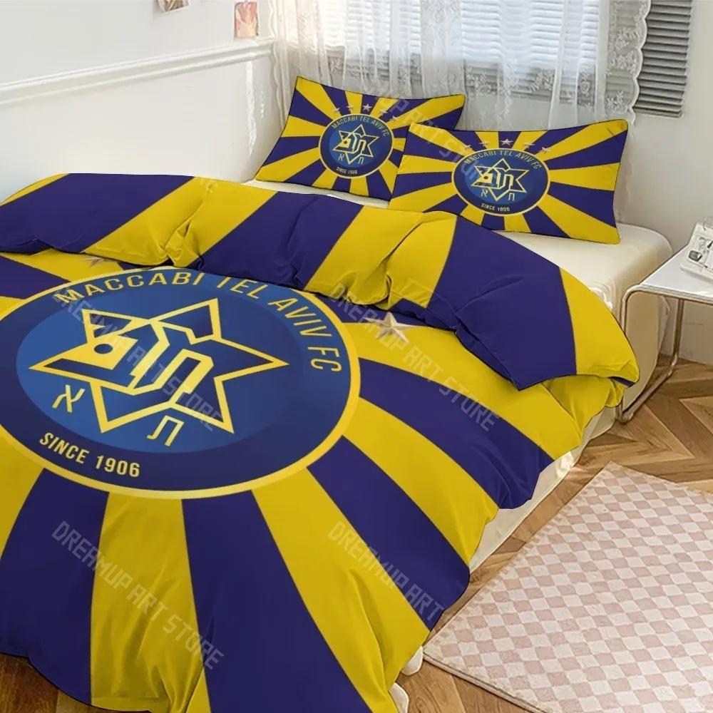 3D Print Maccabi Tel Aviv Bedding Set Twin Queen King Full Size Duvet Cover Pillowcase Bed boys girls Adult Home Textiles 135x200cm