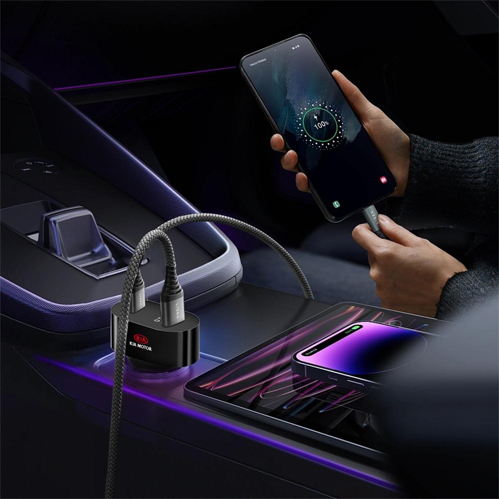 Car Cell Phone Charger USB Super Fast Charging Travel Accessories For KIA Ceed Sportage Rio 3 Proceed K5 Sedona Forte Cerato K2OZ4