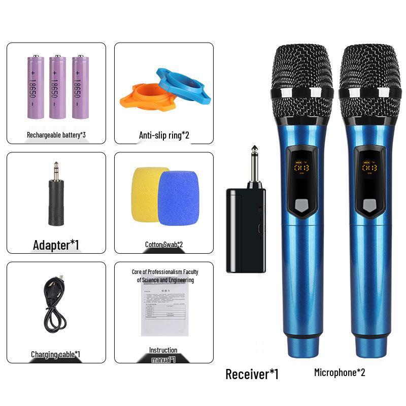 2.4G Wireless Dual Microphone & Speaker System for Home, Karaoke, Outdoor, and Live Broadcasts.