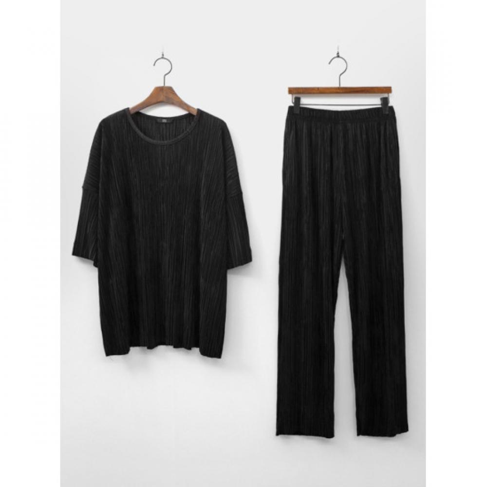 Shop   Women PleaTs Loose FiT Daily ShorT Sleeve T shirT panTs seT Ara wseT 3166