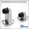 304 Stainless Steel Triangle Door Stopper with Anti-Collision Rubber for Bathroom and Room Doors
