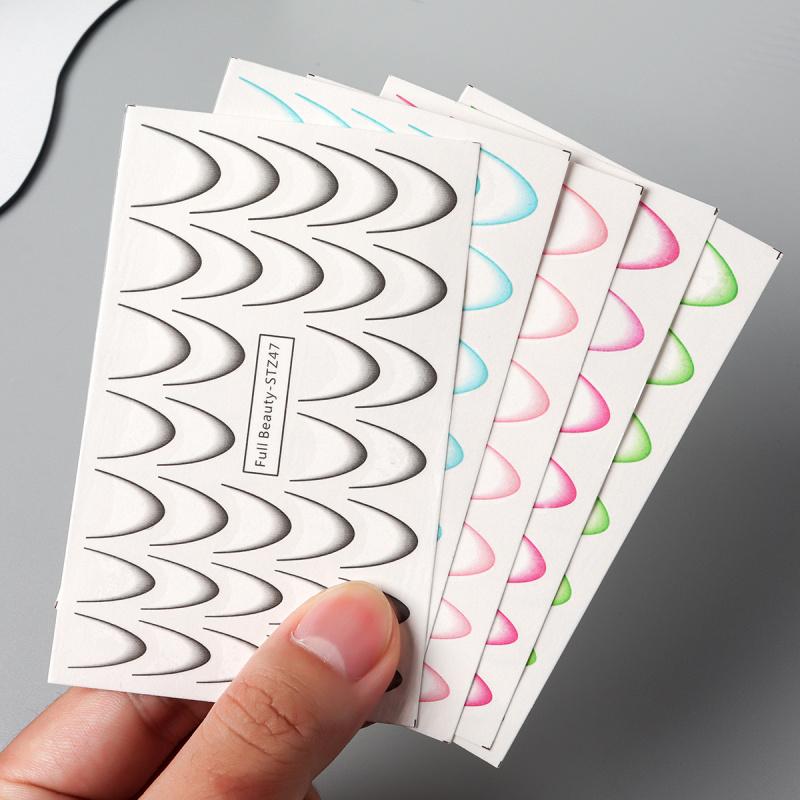8pcs Gradient French Nail Art Stickers Ink Blooming Wave Line Water Transfer Sliders Decals DIY Ombre Manicure Decorations