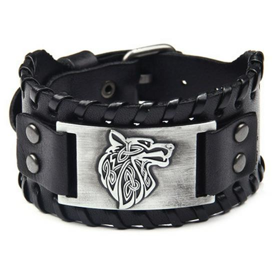 Qinuo Vintage European and American Genuine Leather Bracelet - Classic Simple Design.