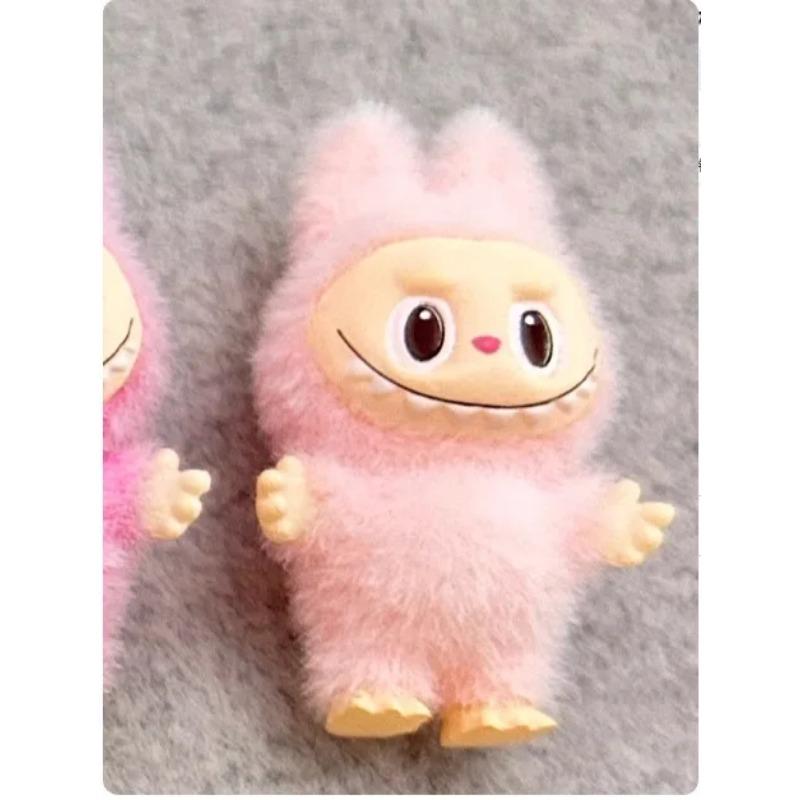 10pcs Mini Cute Labubu Doll Flocking Vinyl Kawaii Doll Pendant Accessories Ornament Desktop Decoration Collect Toy Children Gift