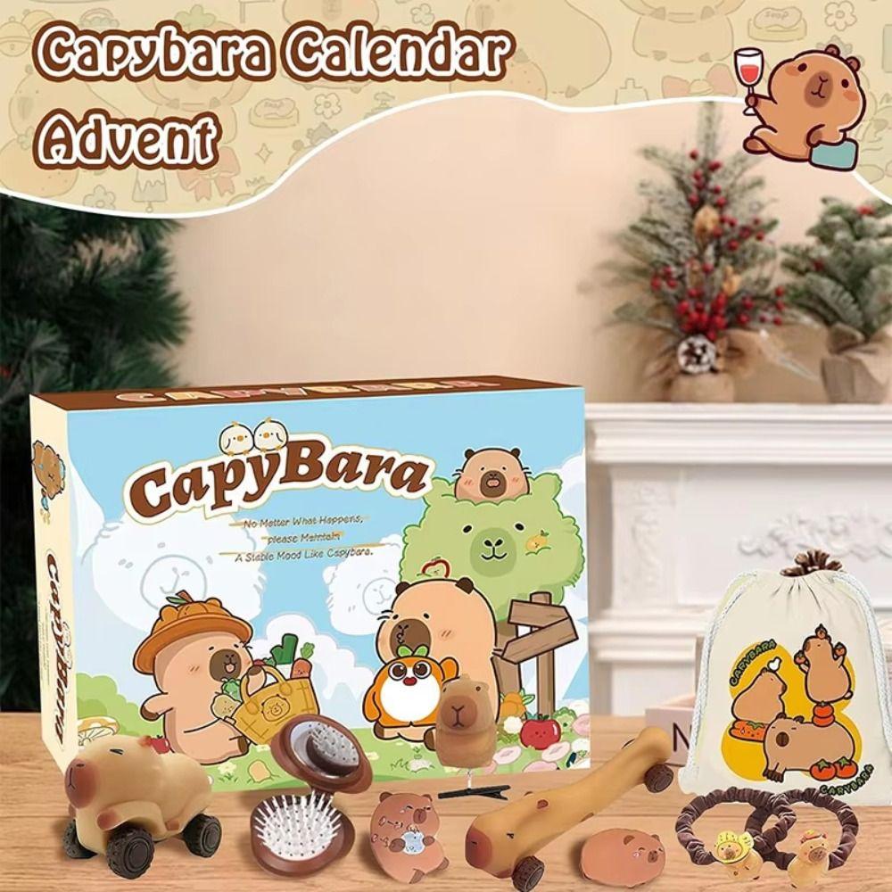 Anime Figure Models Capybara Advent Calendar Capybara Themed Set Countdown Christmas Advent Calendar Cartoon Surprise