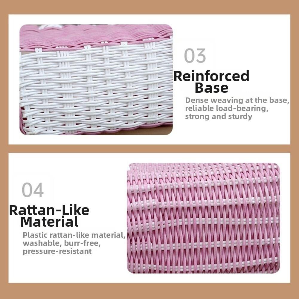 Rattan Woven Handmade Wicker Shopping Basket PE 24*14*18cm/23*12*18cm Home Vegetable Fruit Packing Multicolors