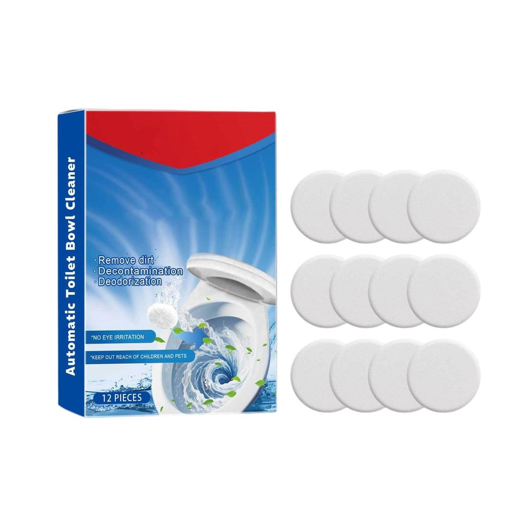 Toilet Bowl Cleaning Tablets, Toilet And Sink Stain Remover, Odor Eliminator, No Harsh Chemicals, Fresh Scent  12 Tabs