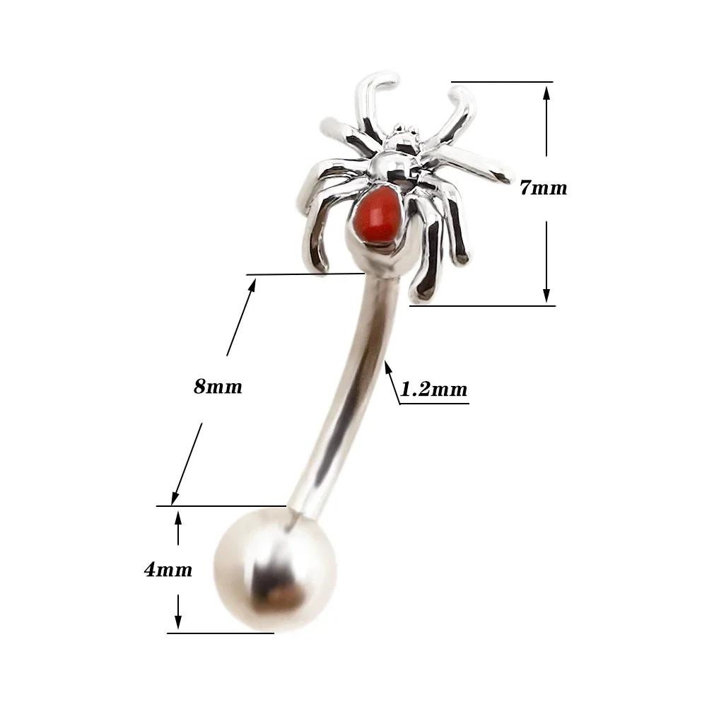 16G Spindel Ögonbrynspiercing Ögonbrynsring Rostfritt Stål Män Kvinnor Kroppssmycken