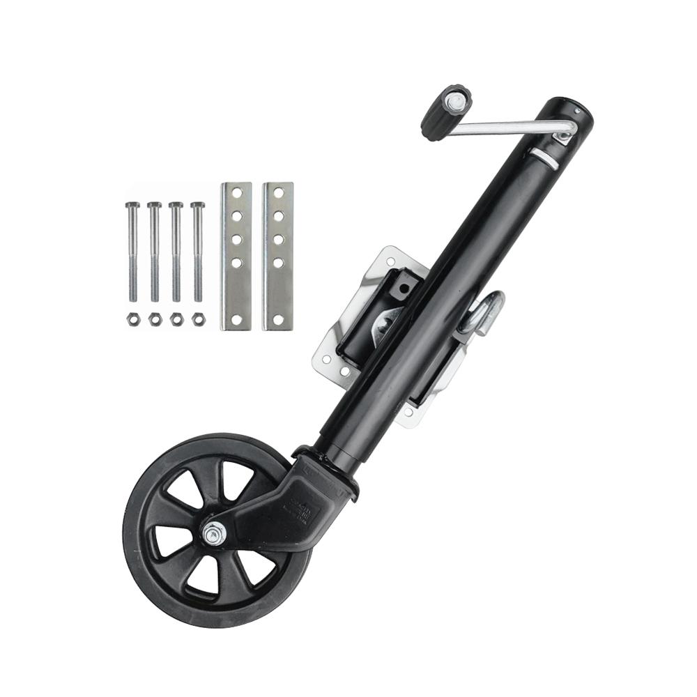 8 Inch Solid Wheel Sidewind Round Swivel Trailer Jack With Bolt On Capacity 675KG Jockey Wheel Boat RV Parts Accessories чёрный