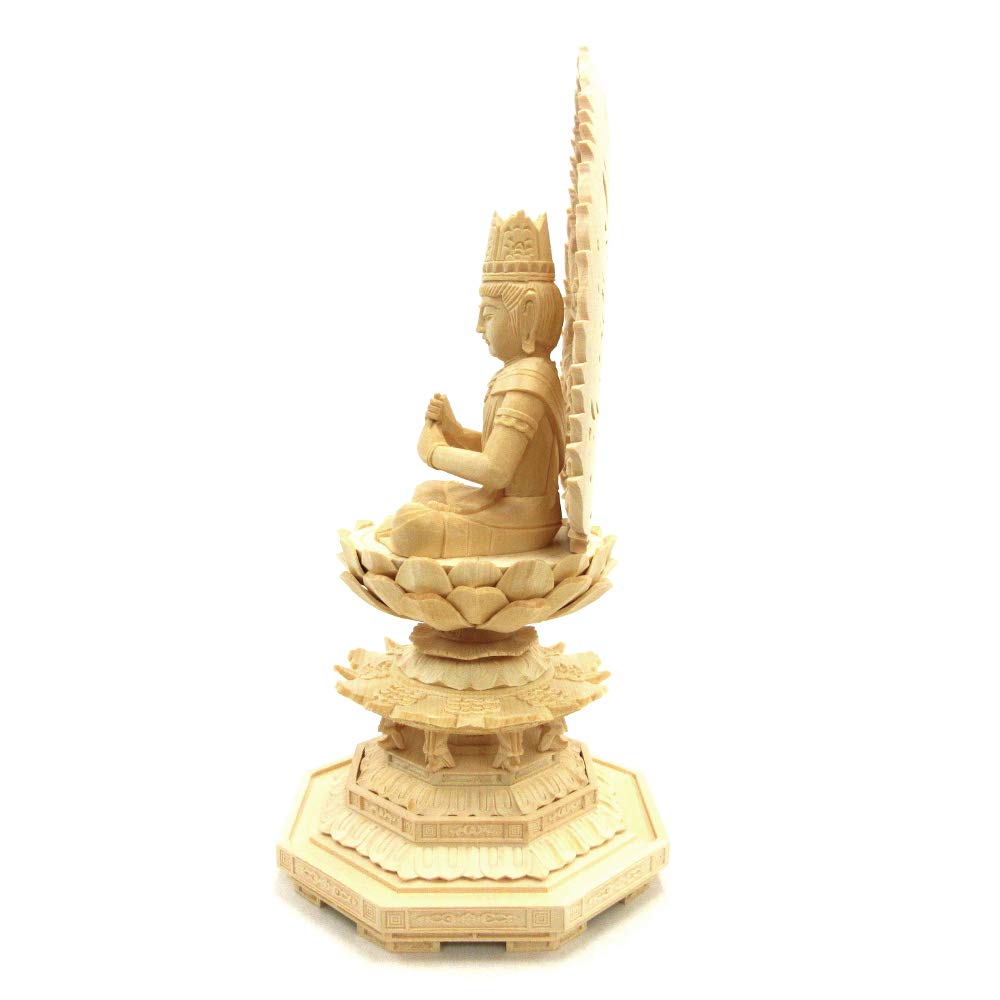 Kurita Buddha Statue Marke Dainichi Nyorai Sitzend Geschnitzt Hinoki Fliegendes Himmlisches Wesen Achteckige Basis 5532 [Nyorai] (Vajrayana) Statue, Hochwertig