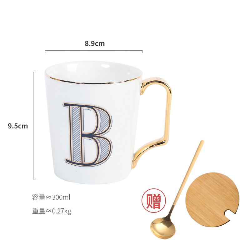 1 Stück Europäische Goldbuchstaben Keramiktasse Liebhaber Frühstück Kaffeetasse Milchtee A-Z Buchstabe Männer Frauen Kreativer Becher