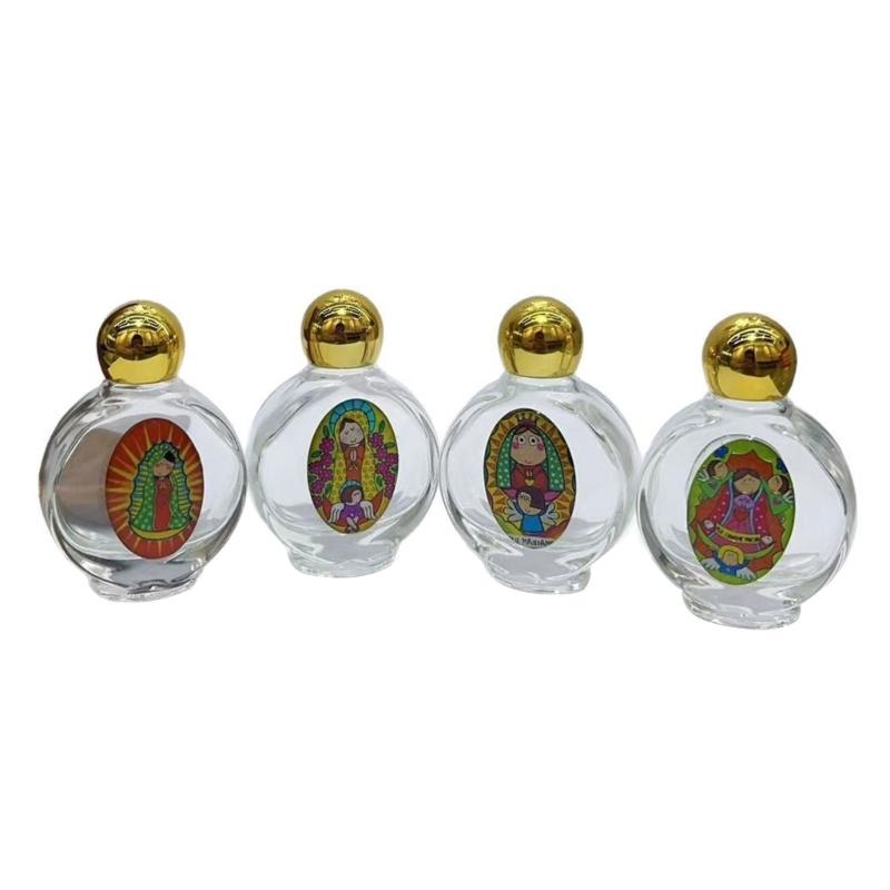 6Pcs Christian Ritual Glass Container Leak Resistant Holy Water Bottles for Baptisms Event Travel Church Supplies