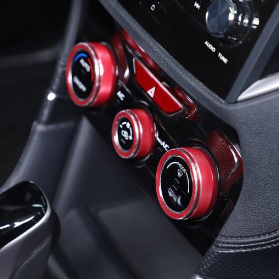 3 ks červené kroužky krytů ovladačů klimatizace pro Subaru 18+ XV Crosstrek