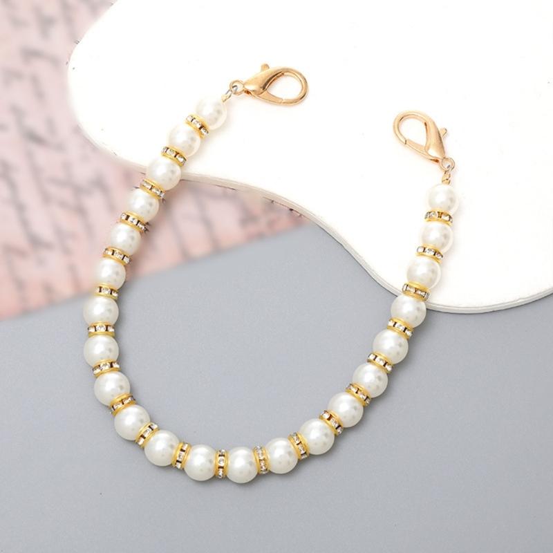Pearls Chain Strap Short Purse Chain Replacement Pearls Handle Strap Beaded Purse Chains for Purse Handbag Wallet Phone