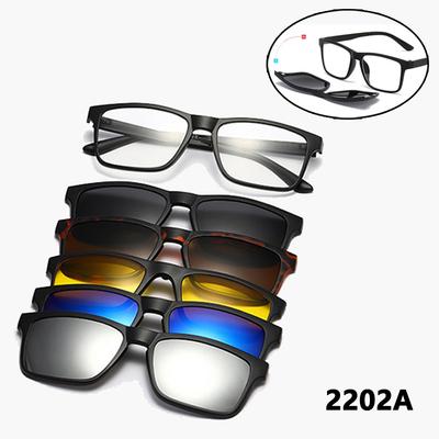 Magnetic Sunglasses Clip 6 In 1 Optical Glasses Frame Night Vision Multipurpose Eyeglasses Set for Women Men 2202 No Box