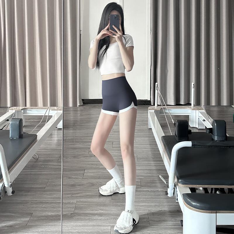Langsha Women's Ice Silk High-Waist Tummy Control Cycling Shorts