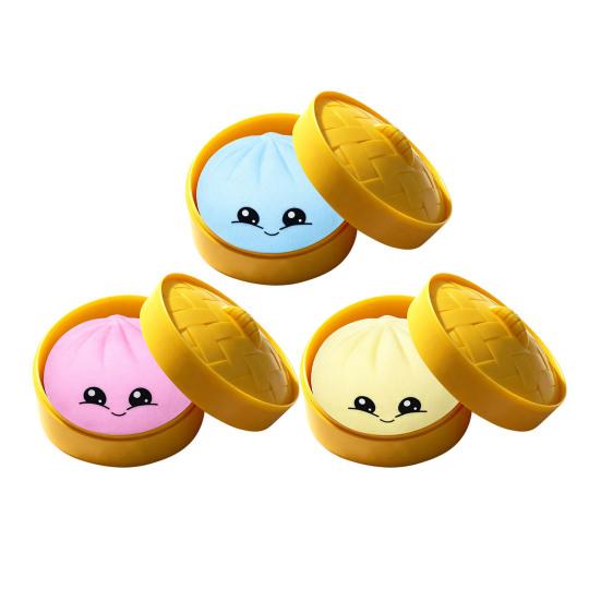 Cute Steamed Bun Squeeze Toy Realistic Soft TPR Fidget for Stress Relief Non-Sticky Slow Rebound Decompression Gadget for Kids Adults