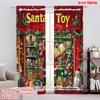 2pcs,2D Plane Printing Curtain Fabric Christmas Flag Versatile Polyester (without Rod) Home Decor Use for Bedroom, Living Room,