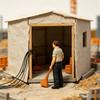 Professional 1:87 Scale Building Site Resin Model with Workers Moving Materials Hobbyist Collectible Model Gift