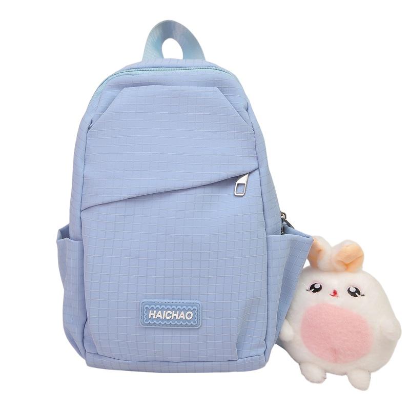 

Новый простой рюкзак, легкий и повседневный для ежедневного сочетания, школьный рюкзак для студента колледжа, модный дорожный женский рюкзак no pendant синий