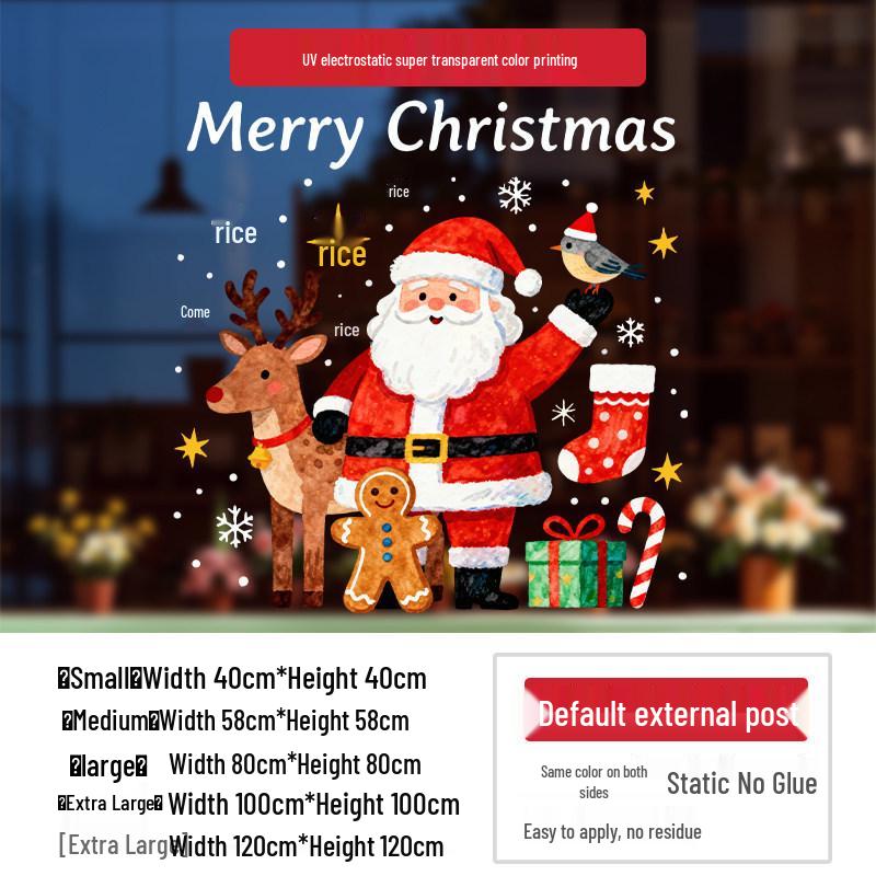 Santa Claus Wall Stickers: Cute Cartoon Christmas Decorations for Windows and Shop Layouts
