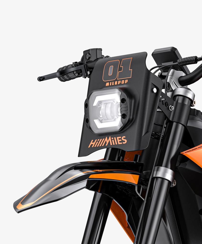 HillMiles MilePop 1 Motocicletă Electrică Motor 2000W Baterie 48V 25Ah Roți de 14 Inch Ideală pentru Adolescenți Distracție în Aer Liber