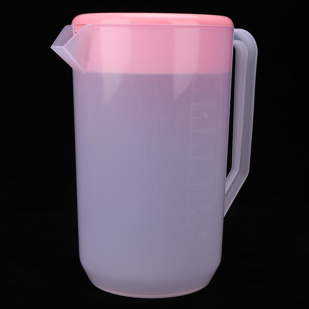 4000ml Large Capacity Non Toxic Plastic Cold Kettle Water Bottle (Transparent White Cover)