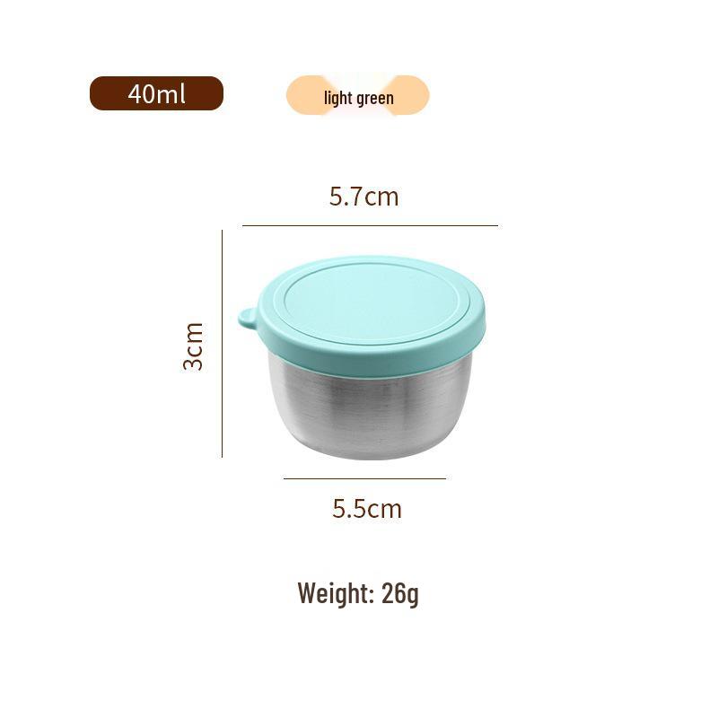 Reusable Sauce Cup with Macaron Lid - 304 Stainless Steel, 40/50/70ML, Portable Dipping or Seasoning Dish.