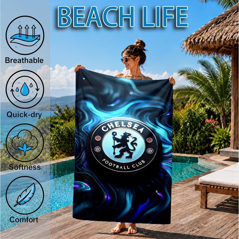 Football Club Emblem lion Beach Towel, Microfiber Beach Towel, Perfect For Pool, Beach, Travel, Home Decor Beach Party Fan gifts