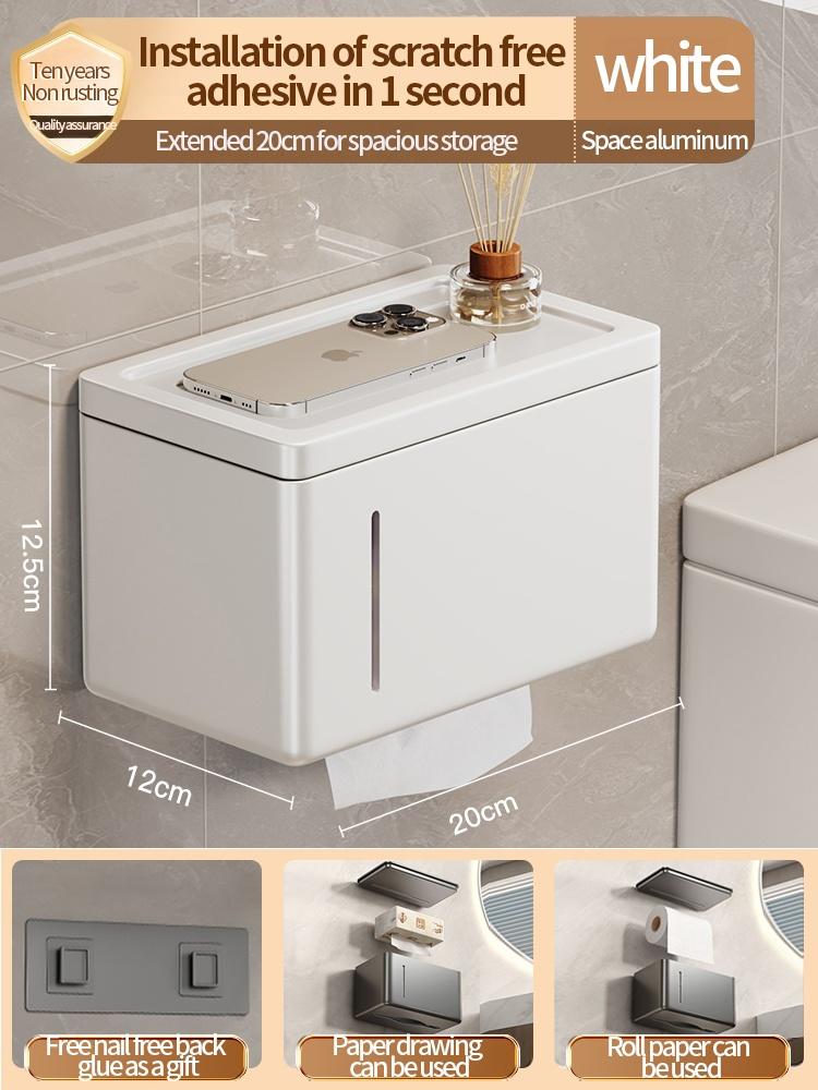Κουτί Χαρτιού Υγείας Επιτοίχιο Κουτί Διανομέα Χαρτιού Υγείας Ράφι Αποθήκευσης Μπάνιου