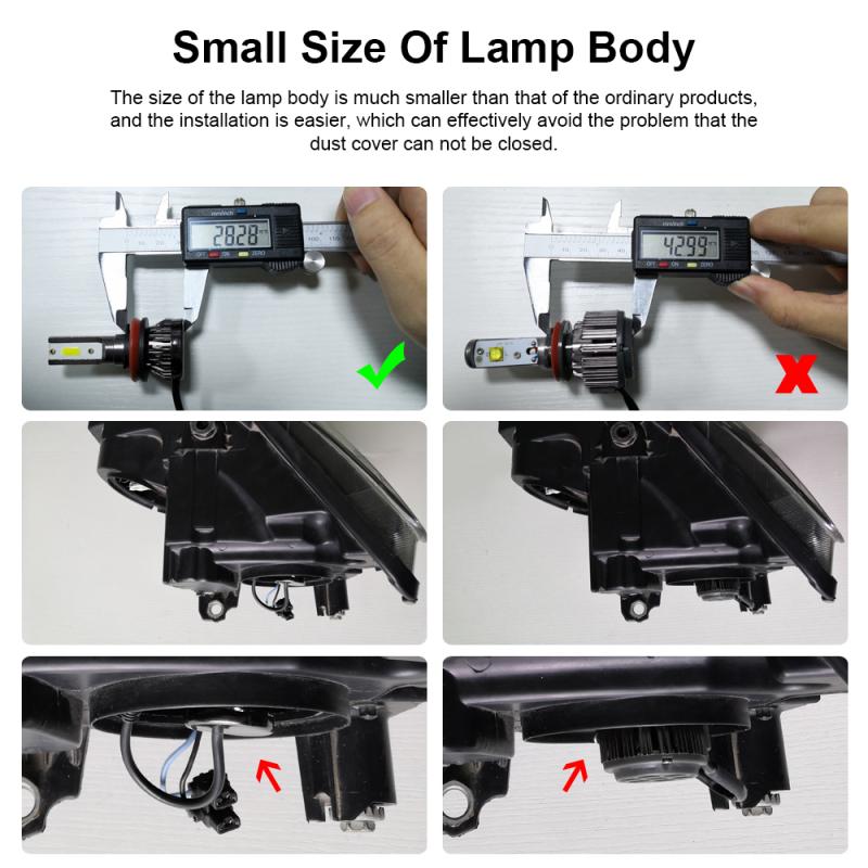 

1/2pcs H7 LED Headlight Kit 120W 26000lm White High Power 6000K white light IP68 Waterproof Car Headlight Accessories H7