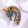 Animal Giraffe Brooch Jewelry With Colored Water Dazzling Crystals For Unisex Fashion Accessory