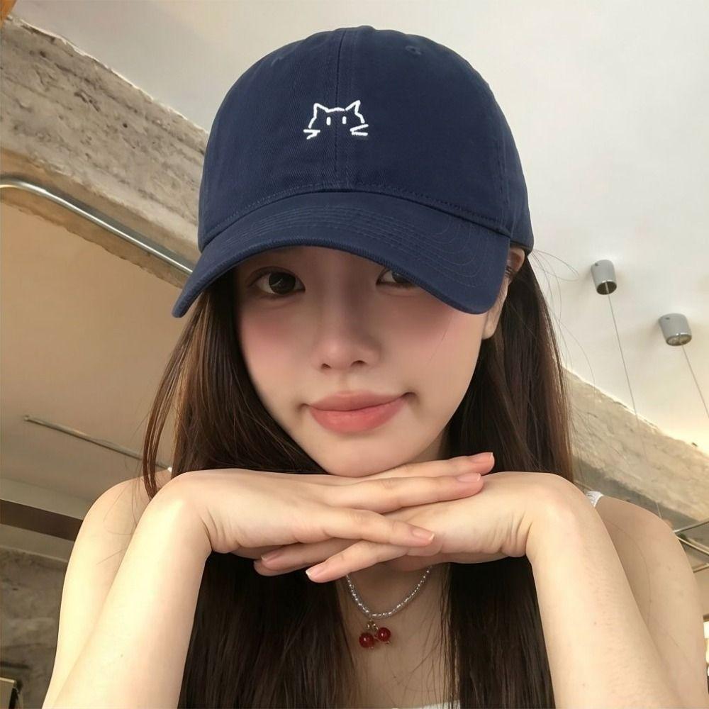 Washed Cotton Peaked Cap Wide Brim Curved Brim Cap New Baseball Cap  For Men Women