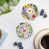 Conjunto de 6 Porta-Copos Florais Acrílico 2D para Xícara de Café à Prova d'Água Resistente ao Calor para Decoração de Mesa de Casa Bar Festa Fofo