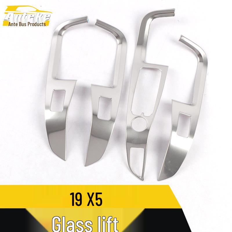 19 X5 Glass Lifting Switch Button Sequin Frame & Decorative Window Armrest for Car Accessories