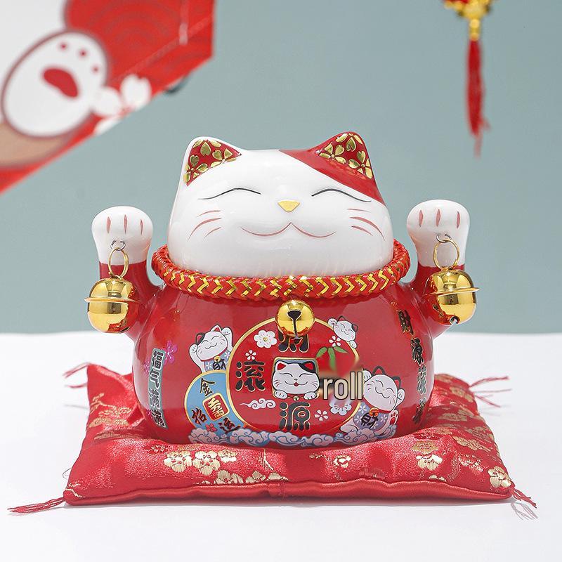 Creative Japanese Fortune Cat Ceramic Piggy Bank - Lucky Gift for Store Openings