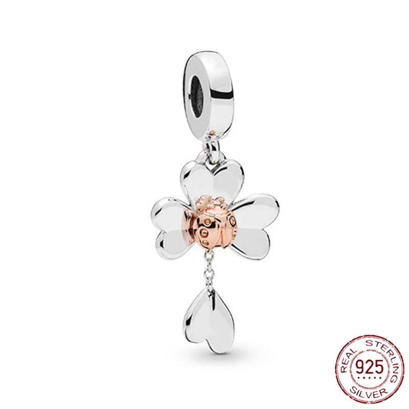 925 Sterling Silver Spring New Animal Beads Fit for Original Bracelet Jewelry Making Butterfly Firefly Chameleon Charms