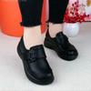 Single shoes women's 2025 spring and autumn new round head non-slip flat bottom retro lightweight soft sole mother shoes