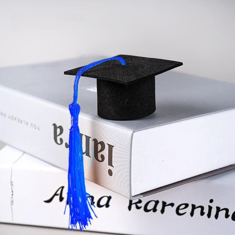 10pcs Graduation Hat, Felt, Mini Doctoral Hat, Tassel Felt, Doctoral Hat, Doll, Wine Bottle, Bouquet Decoration