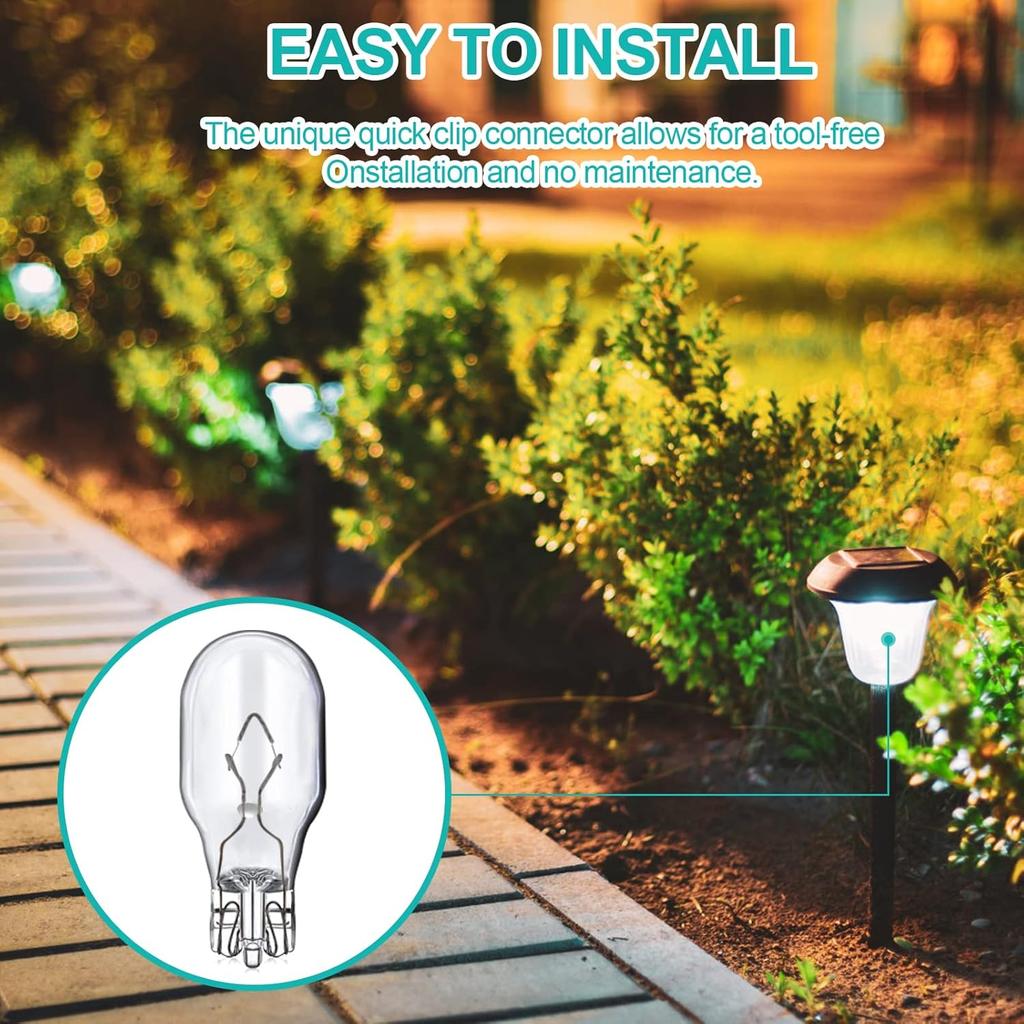 Kscjdg 18W 12V T5 Light Bulb Replacement Landscape Light Bulbs -Wedge Base Lights Bulb -Malibu Lights Bulbs -Low Voltage Landscaping Light Bulbs - 20