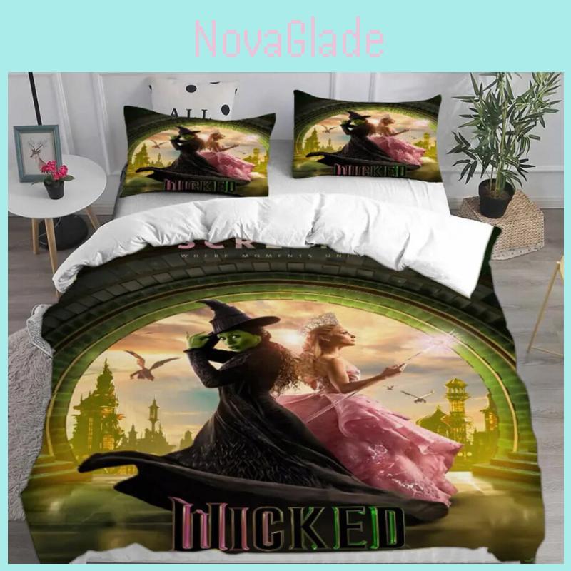 The Wicked Printed Bed Duvet Cover Pillowcase Three Piece Set For Toddler Bedroom Decor