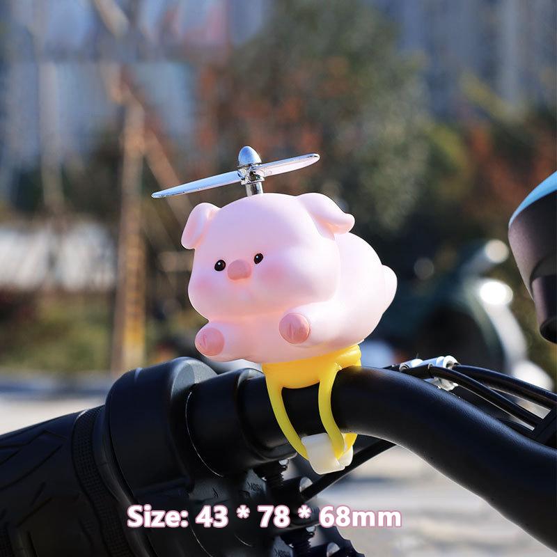 Wind Gebrochenes Fahrrad Niedliches Kleines Rosa Schwein Propeller Windbrechendes Kaninchen Rennrad Motorhelm Fahren Radfahren Dekoration